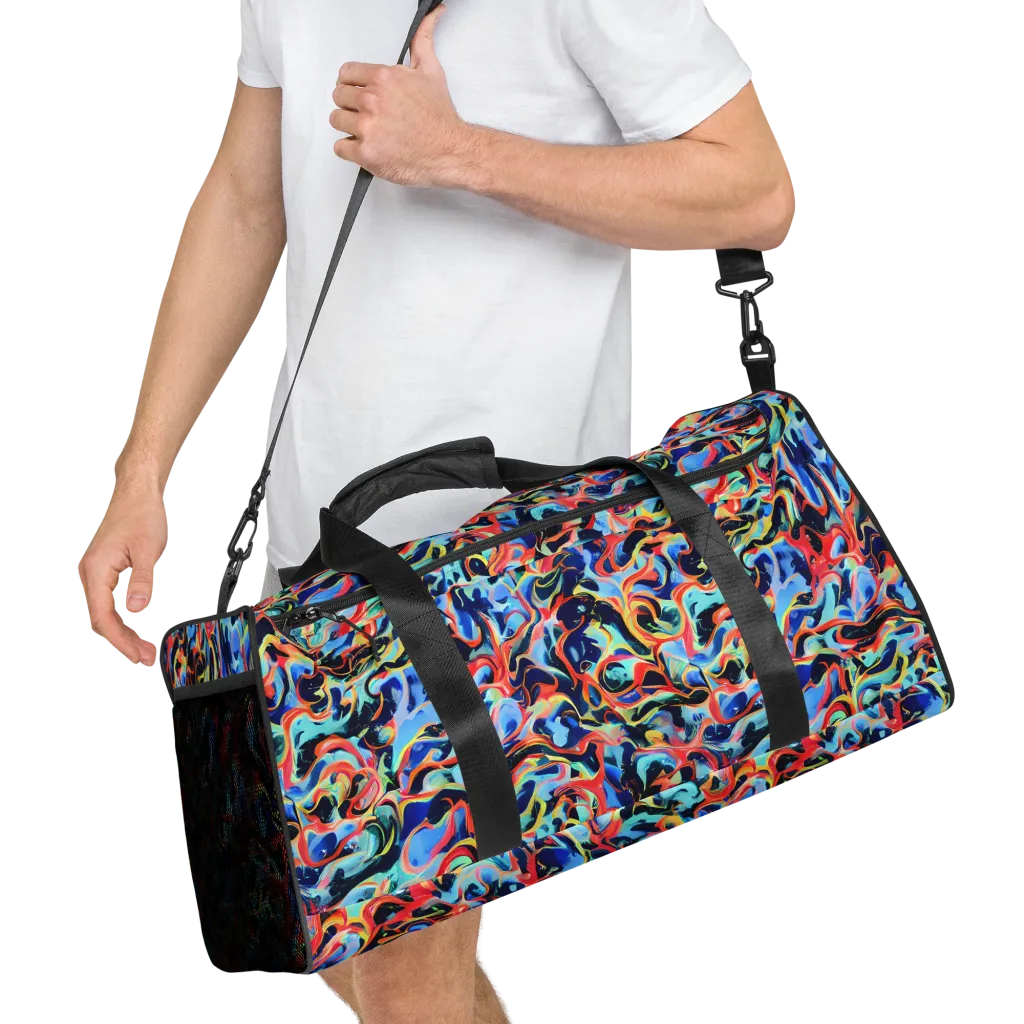 Bluefire Swirl on Duffle Bag — Right Front