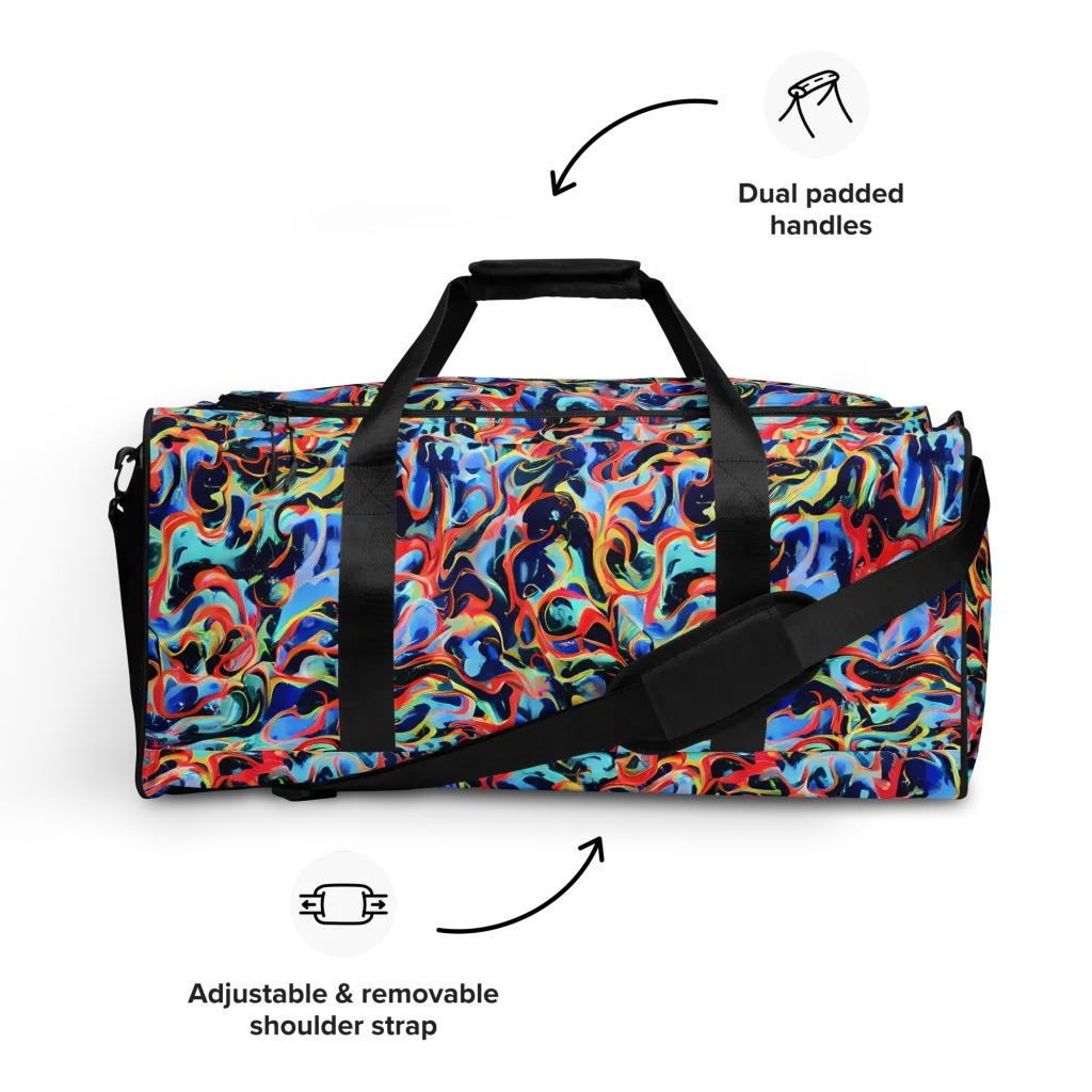 Bluefire Swirl on Duffle Bag — Front