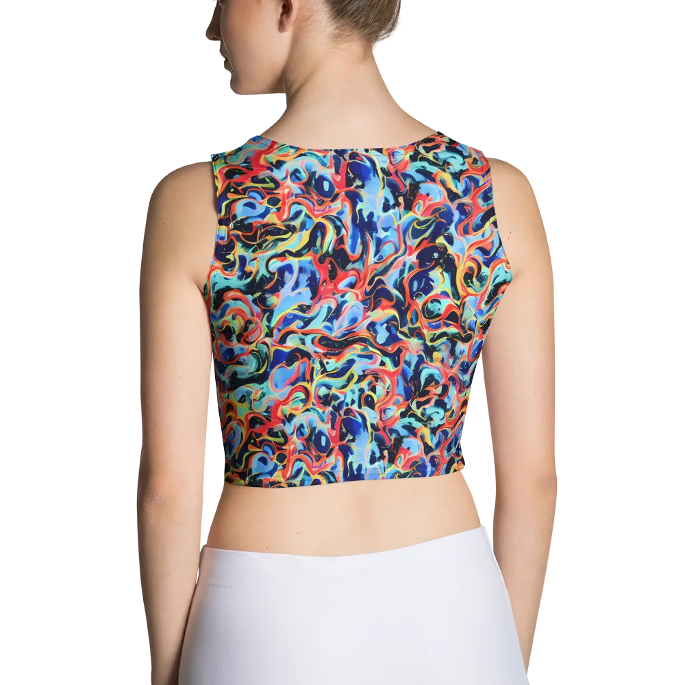 Bluefire Swirl on Crop Top — Back