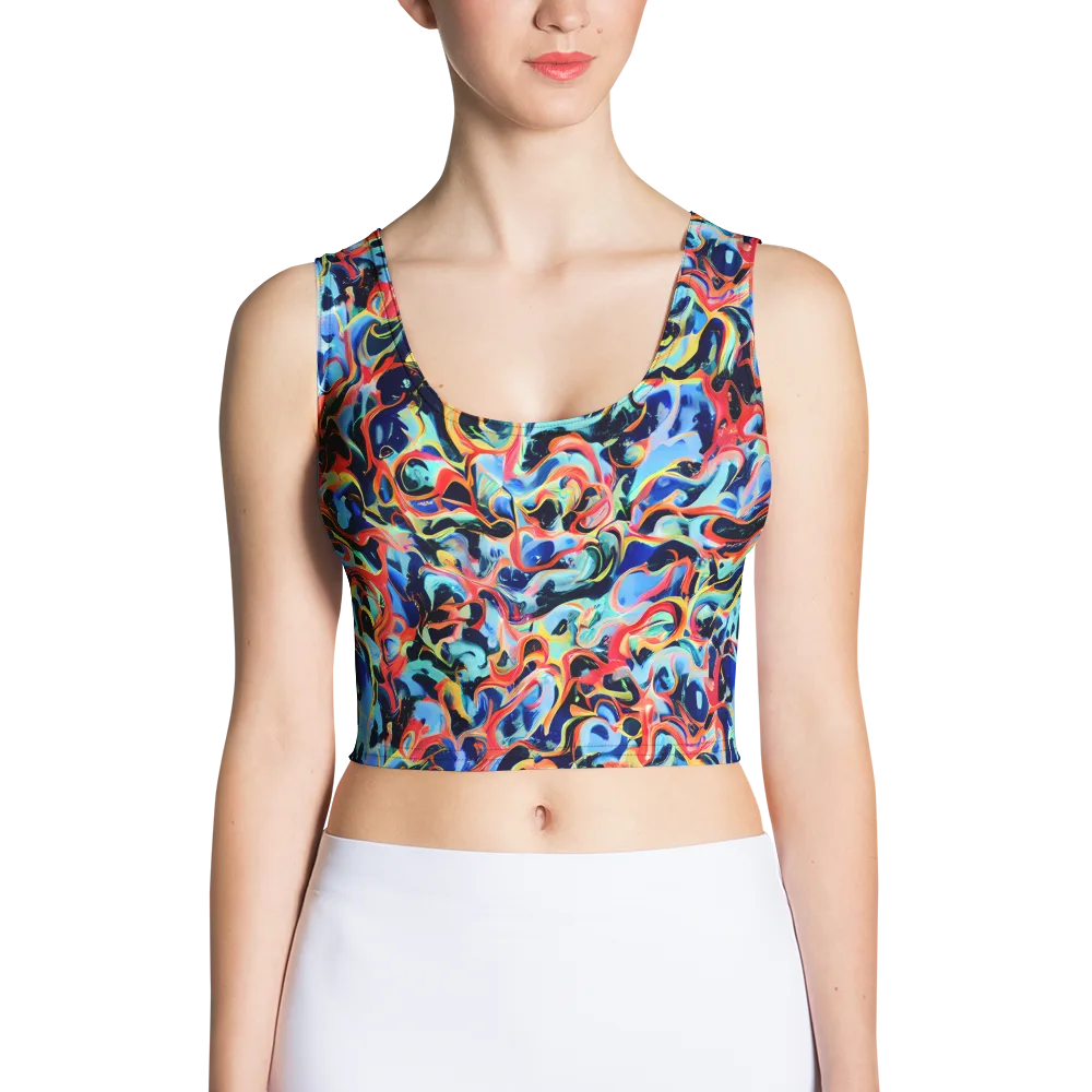Bluefire Swirl on Crop Top — Front