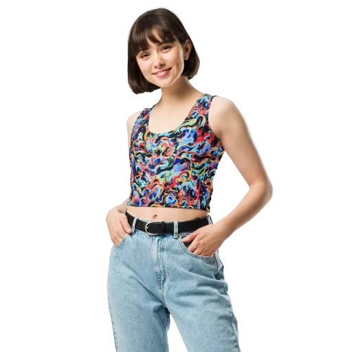 Bluefire Swirl on a Crop Top