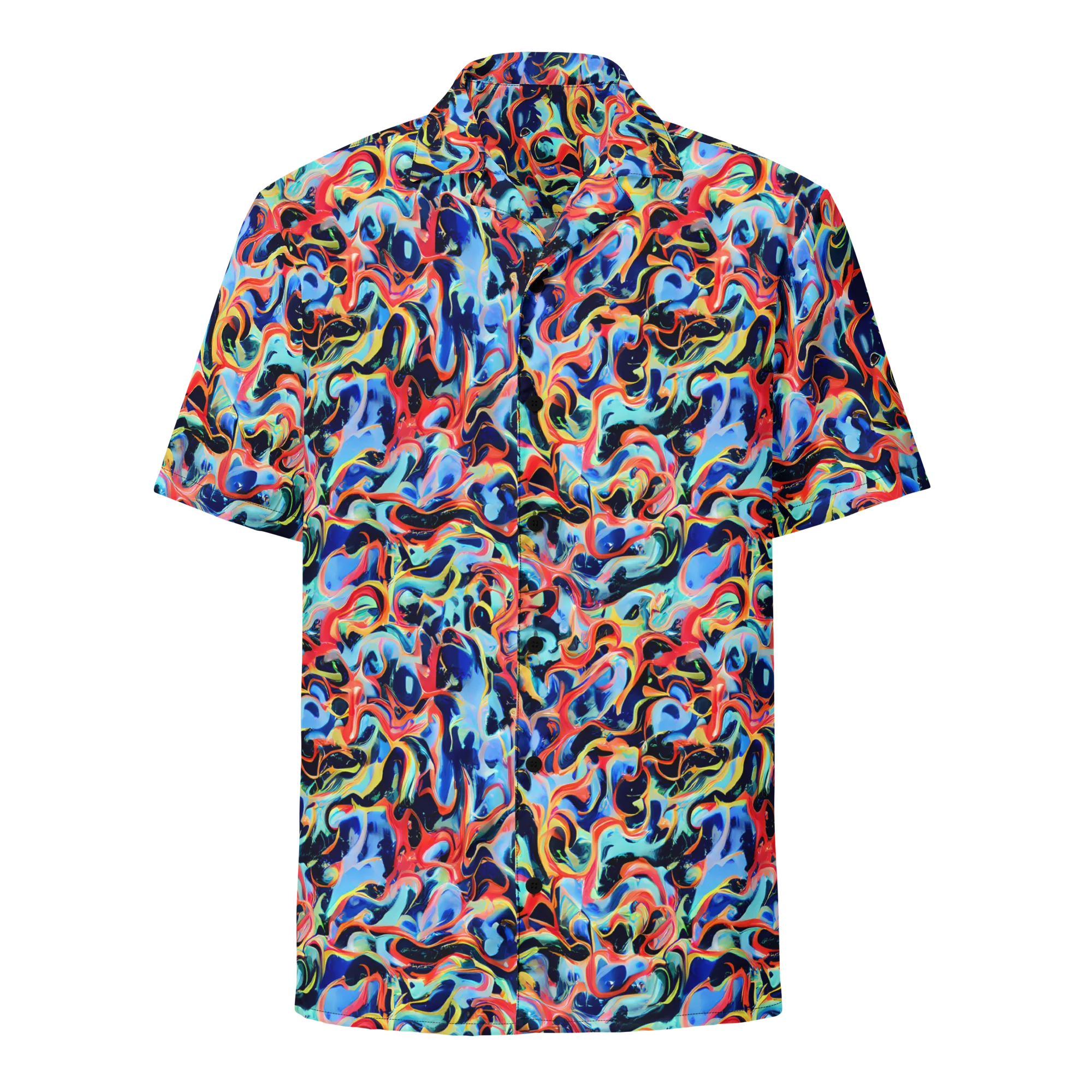 Bluefire Swirl on Button Shirt — Front