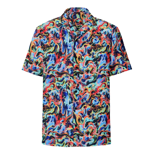 Bluefire Swirl on a Button Shirt