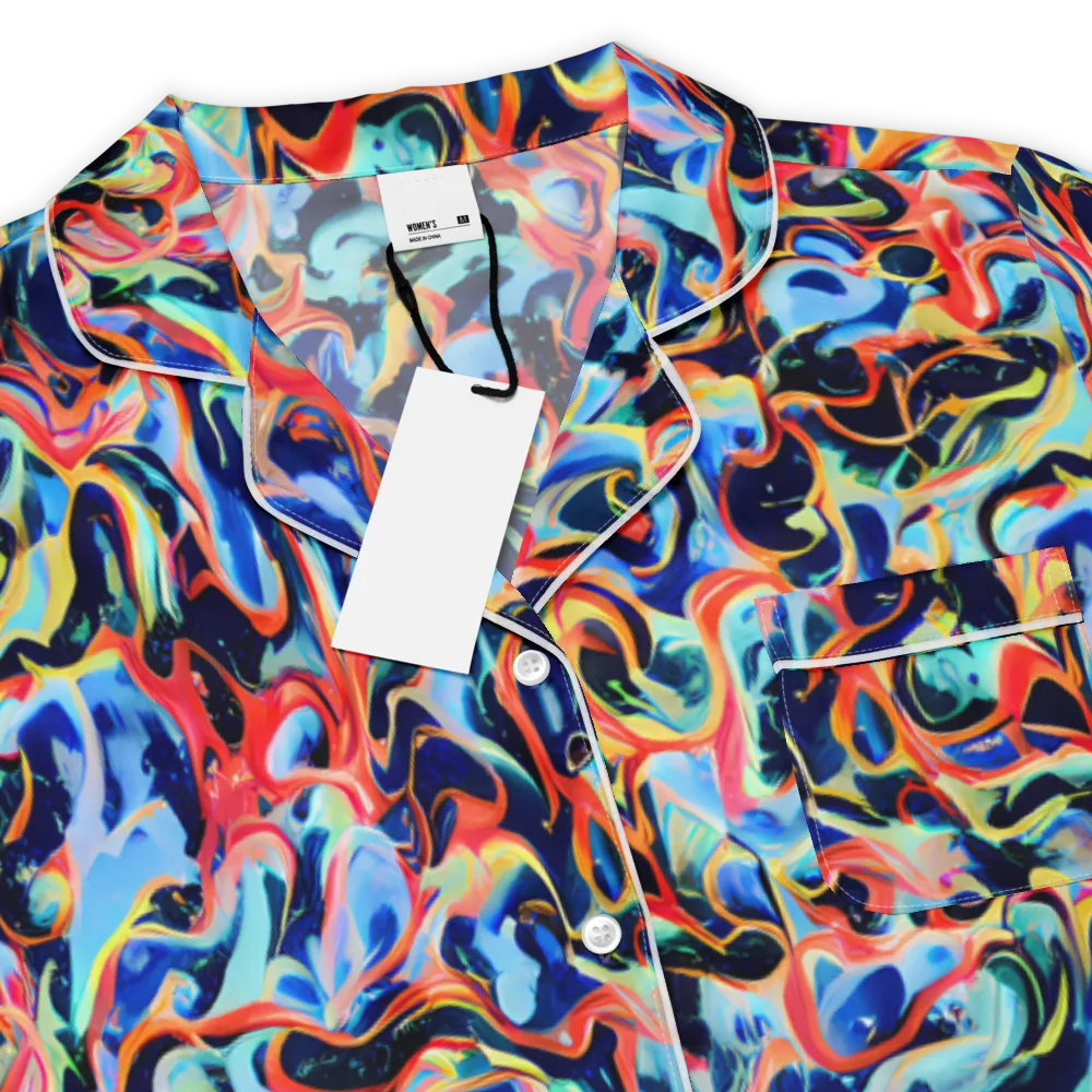 Bluefire Swirl on Women's Short Sleeve Pajama Top — Product details