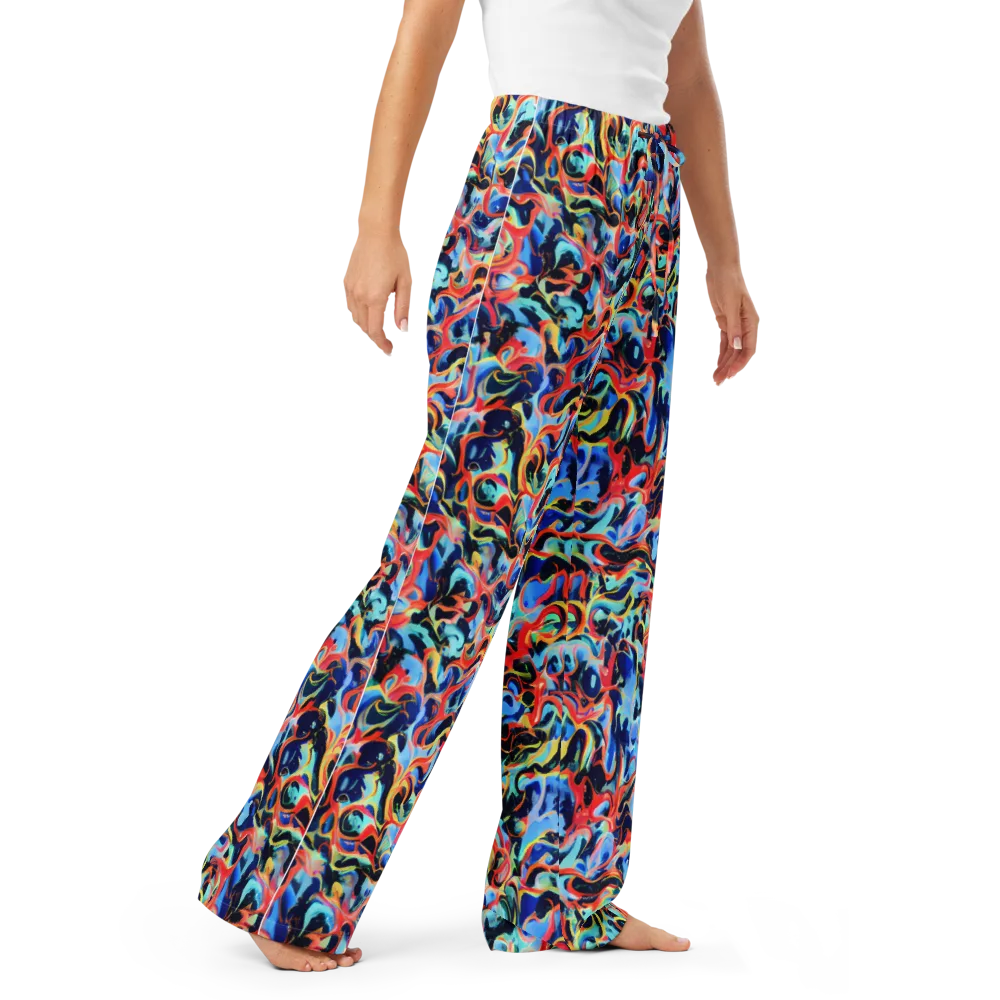 Bluefire Swirl on Women's Pajama Pants — Right Front