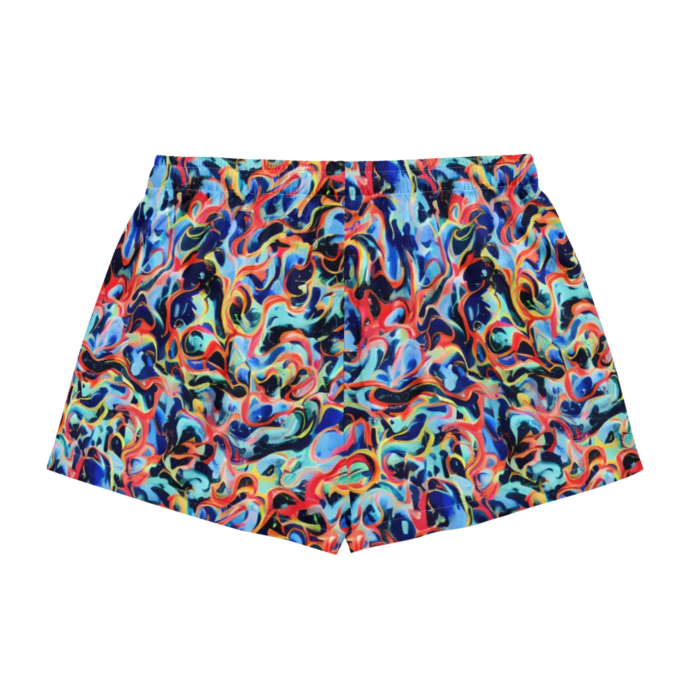 Bluefire Swirl on Women's Pajama Shorts — Back