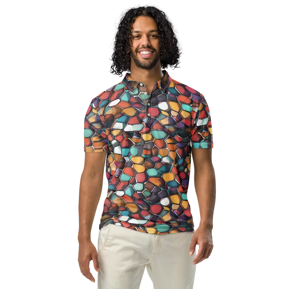 Prism Pebble on Men's Slim Fit Polo Shirt — Front