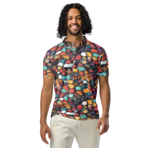 Prism Pebble on a Men's Slim Fit Polo Shirt