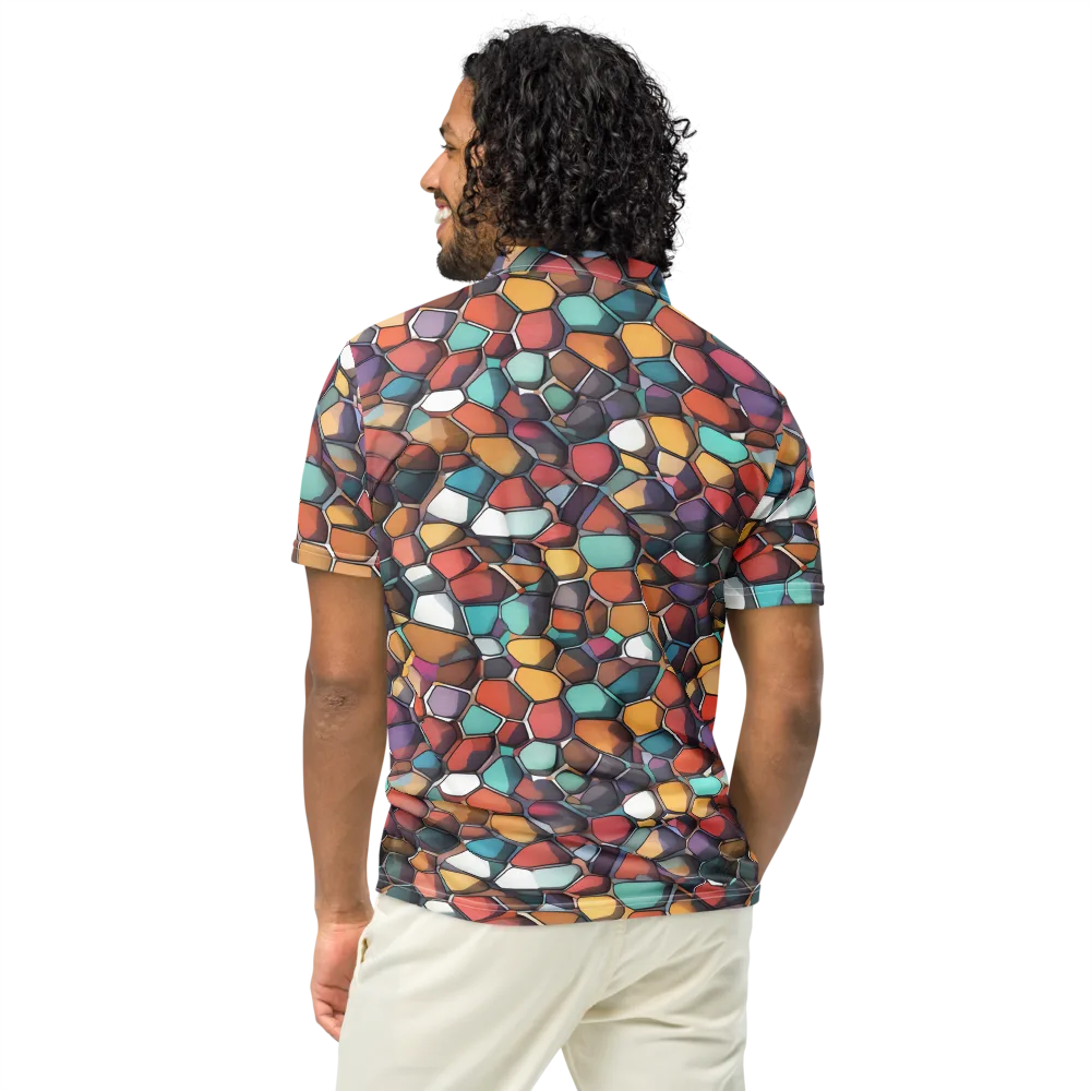 Prism Pebble on Men's Slim Fit Polo Shirt — Back