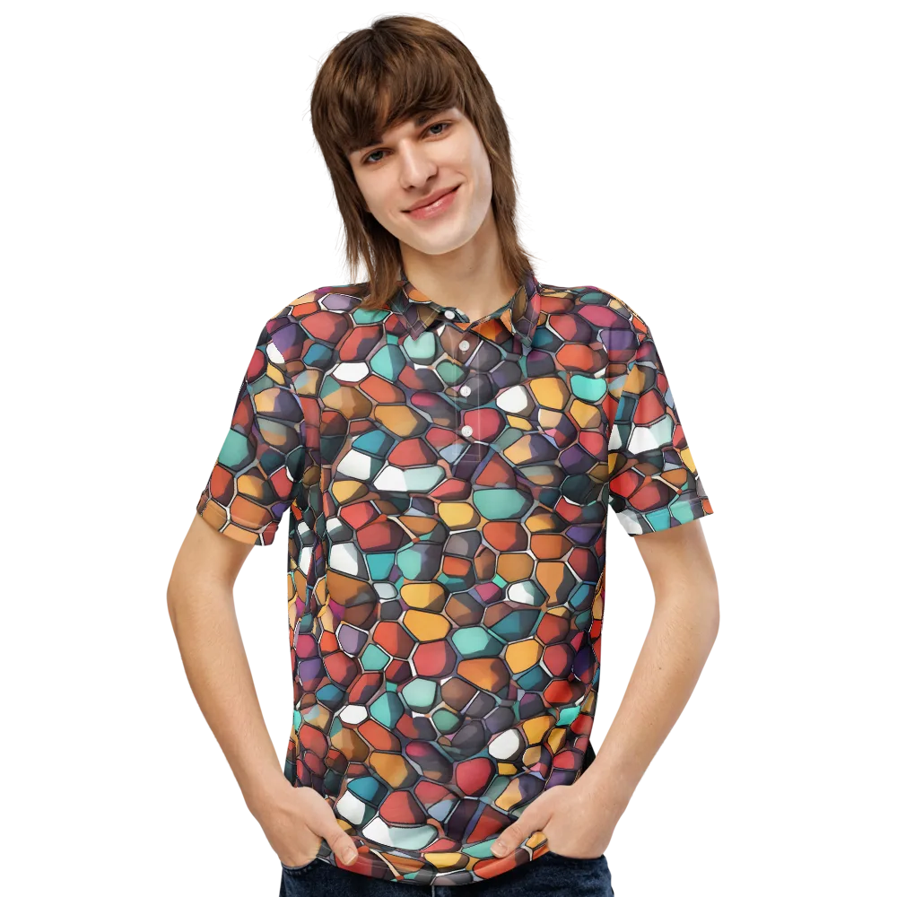 Prism Pebble on Men's Slim Fit Polo Shirt — Front