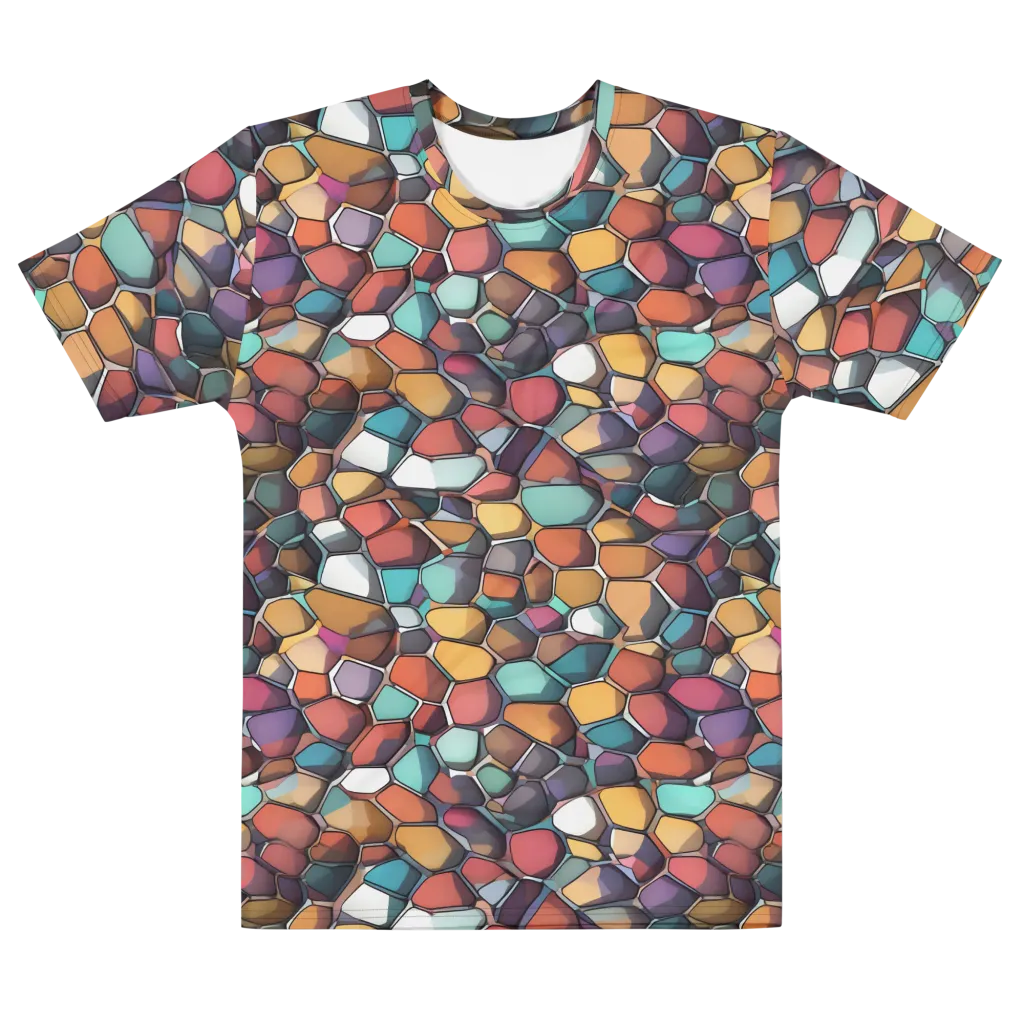 Prism Pebble on Men's Cotton Crew Neck T-Shirt — Front
