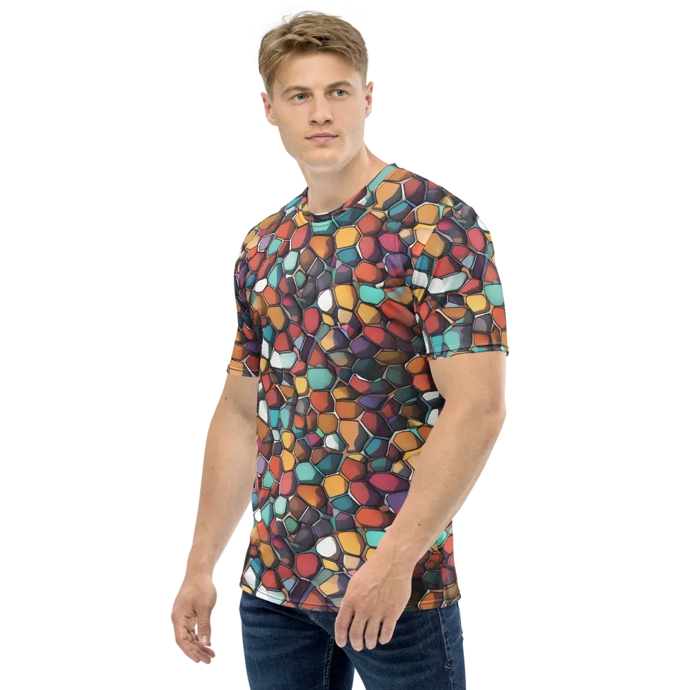 Prism Pebble on Men's Crew Neck T-Shirt — Left