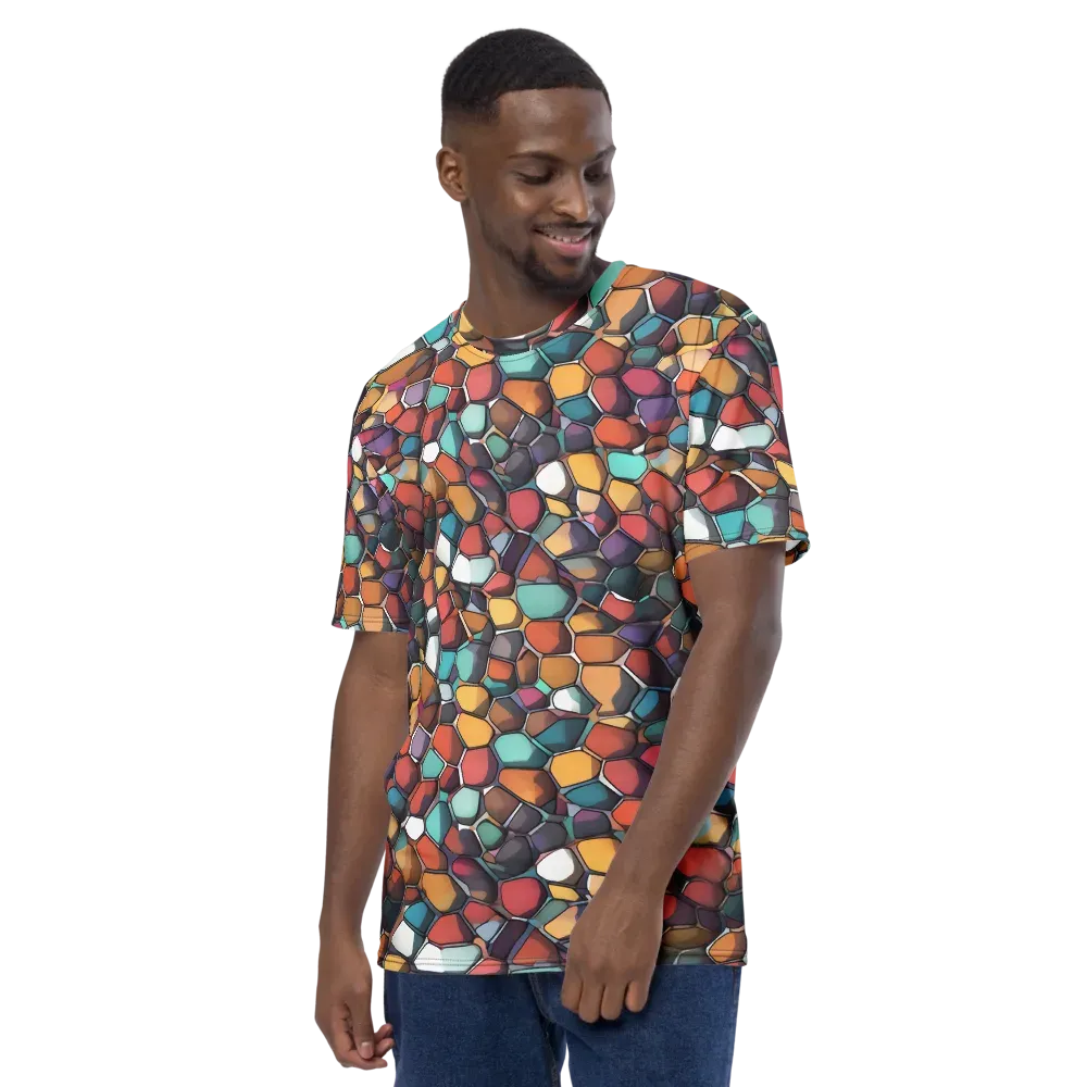 Prism Pebble on Men's Crew Neck T-Shirt — Left