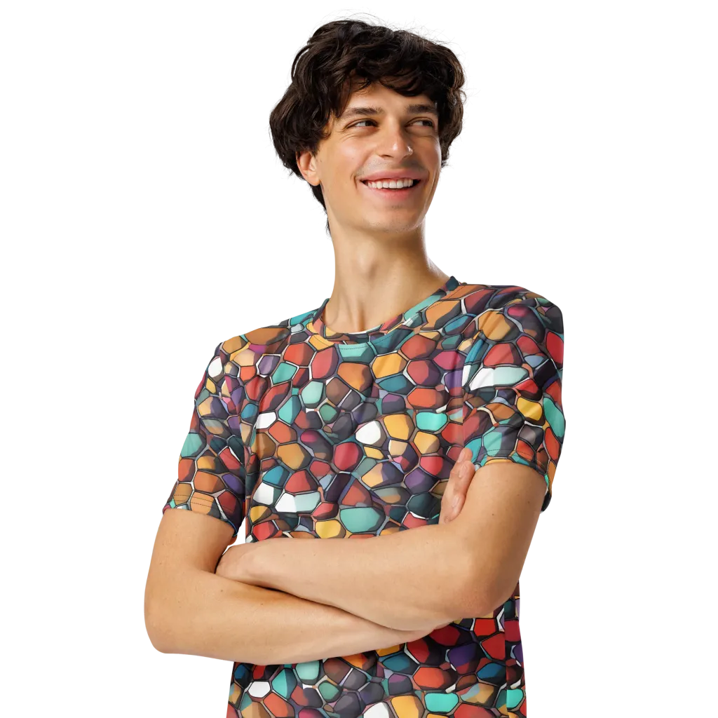 Prism Pebble on Men's Crew Neck T-Shirt — Left Front