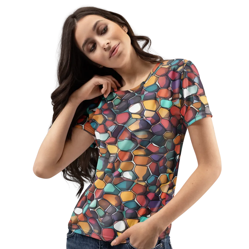 Prism Pebble on Women's Crew Neck T-Shirt — Left Front