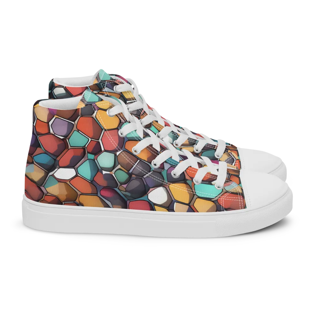 Prism Pebble on Women's High Top Canvas Shoes — Right