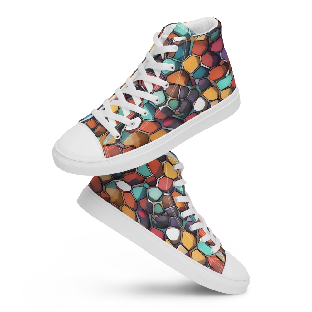 Prism Pebble on Women's High Top Canvas Shoes — Front