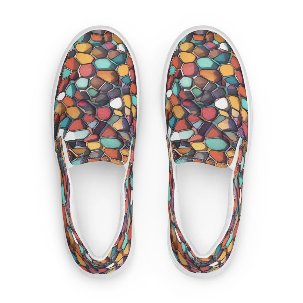 Prism Pebble on Men's Slip-On Canvas Shoes — Front