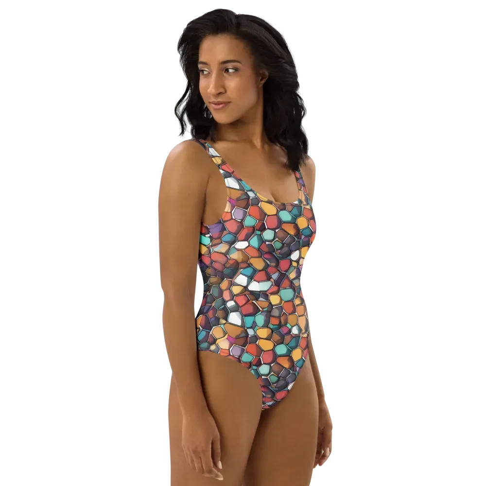Prism Pebble on One-Piece Swimsuit — Right