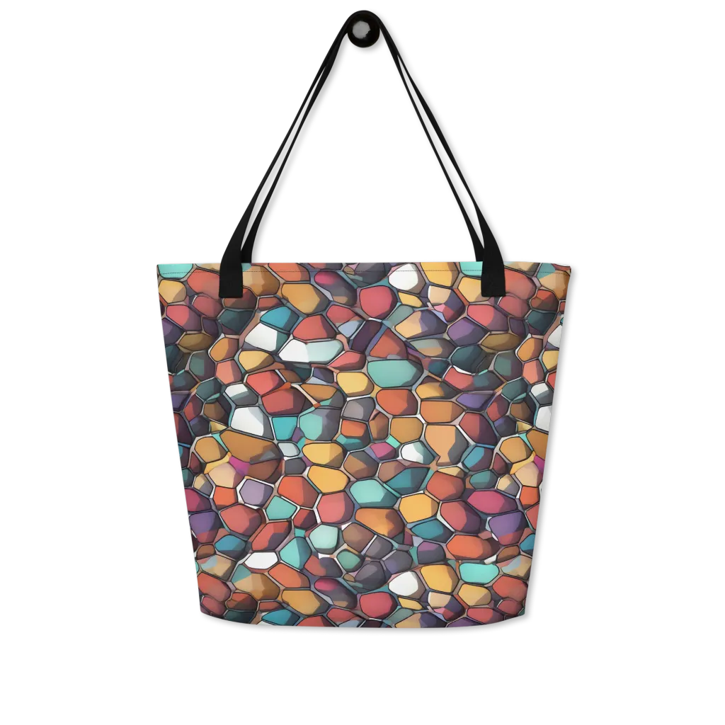 Prism Pebble on Large Tote Bag W/ Pocket — Front
