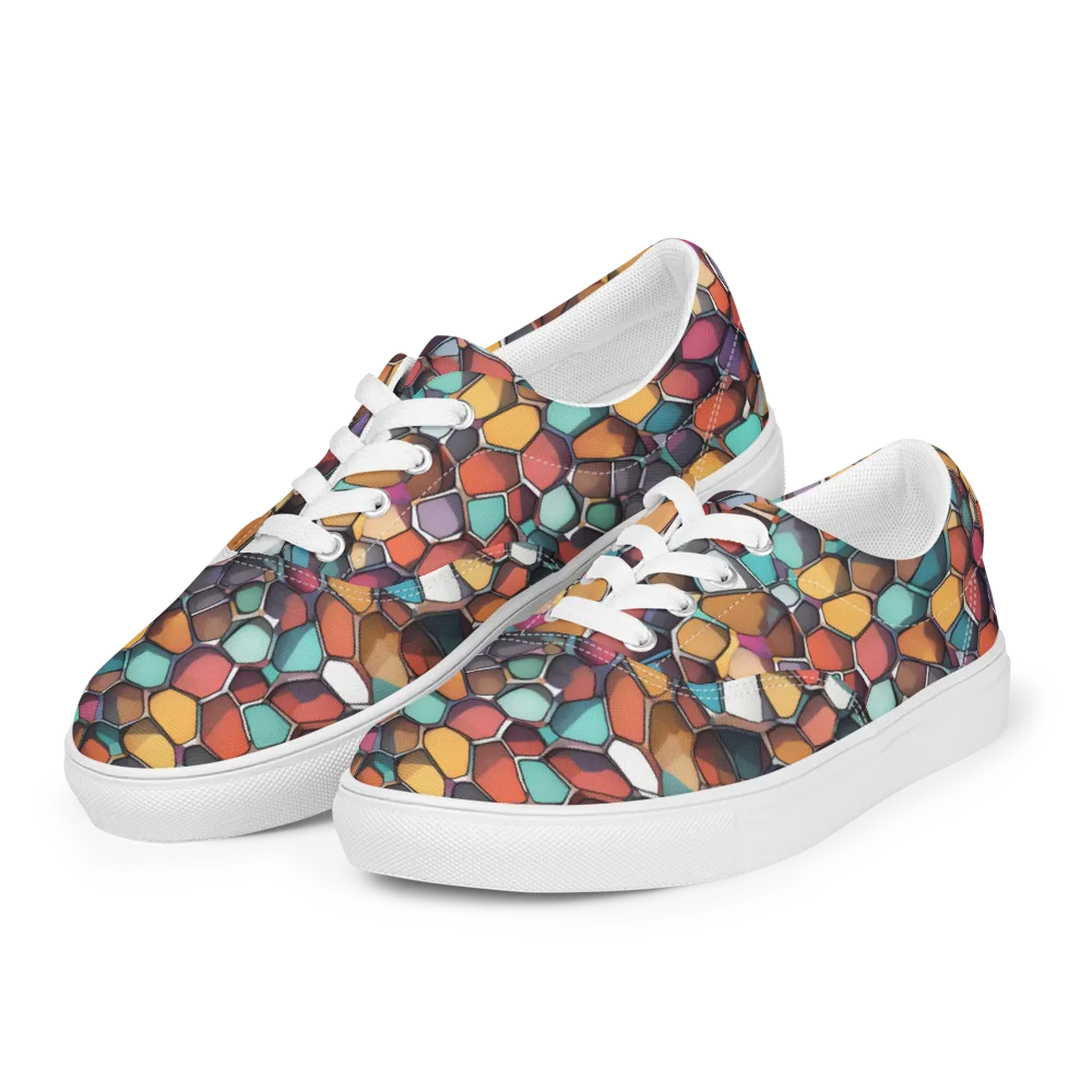 Prism Pebble on Men's Lace-Up Canvas Shoes — Left Front