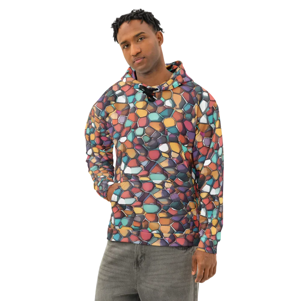 Prism Pebble on Cotton Hoodie — Left Front