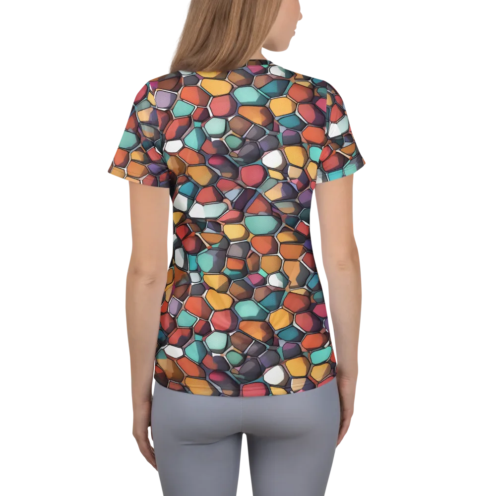 Prism Pebble on Women's Athletic T-Shirt — Back