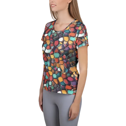 Prism Pebble on a Women's Athletic T-Shirt
