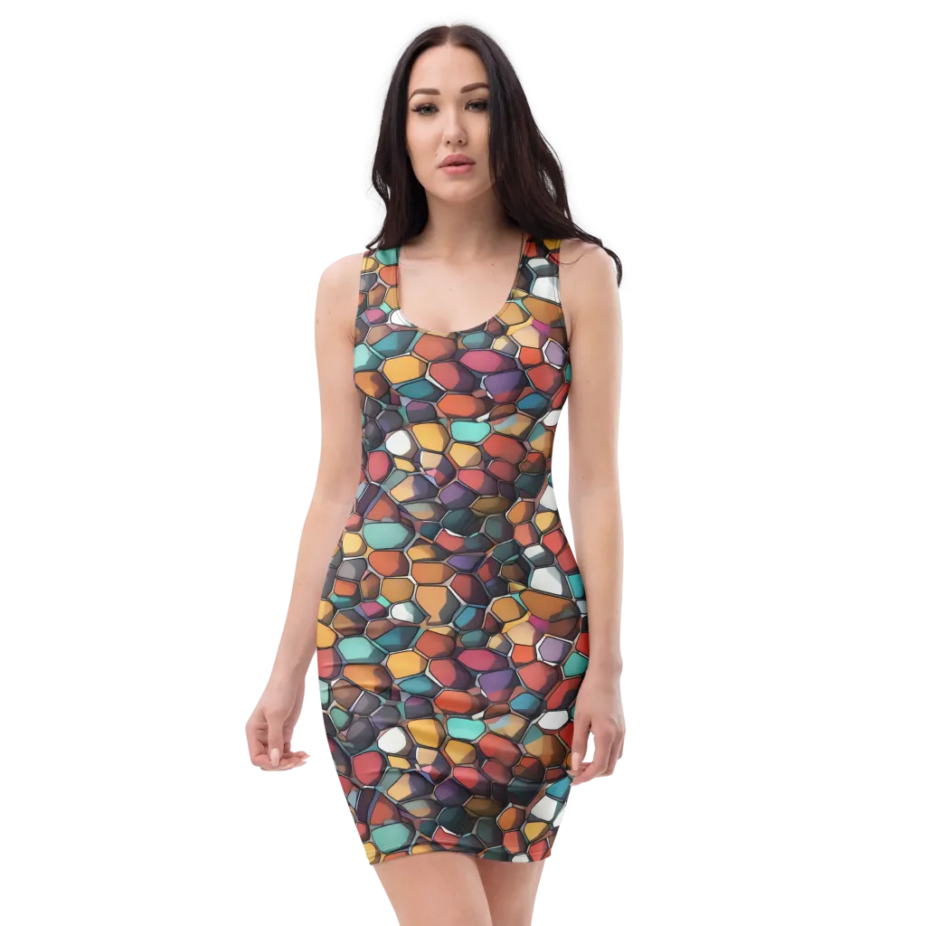 Prism Pebble on Bodycon Dress — Front