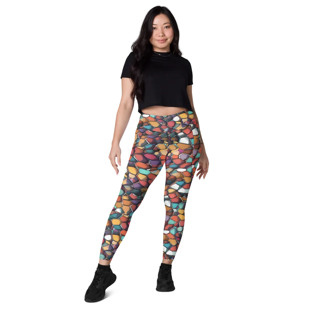 Prism Pebble on Leggings with Pockets — Front
