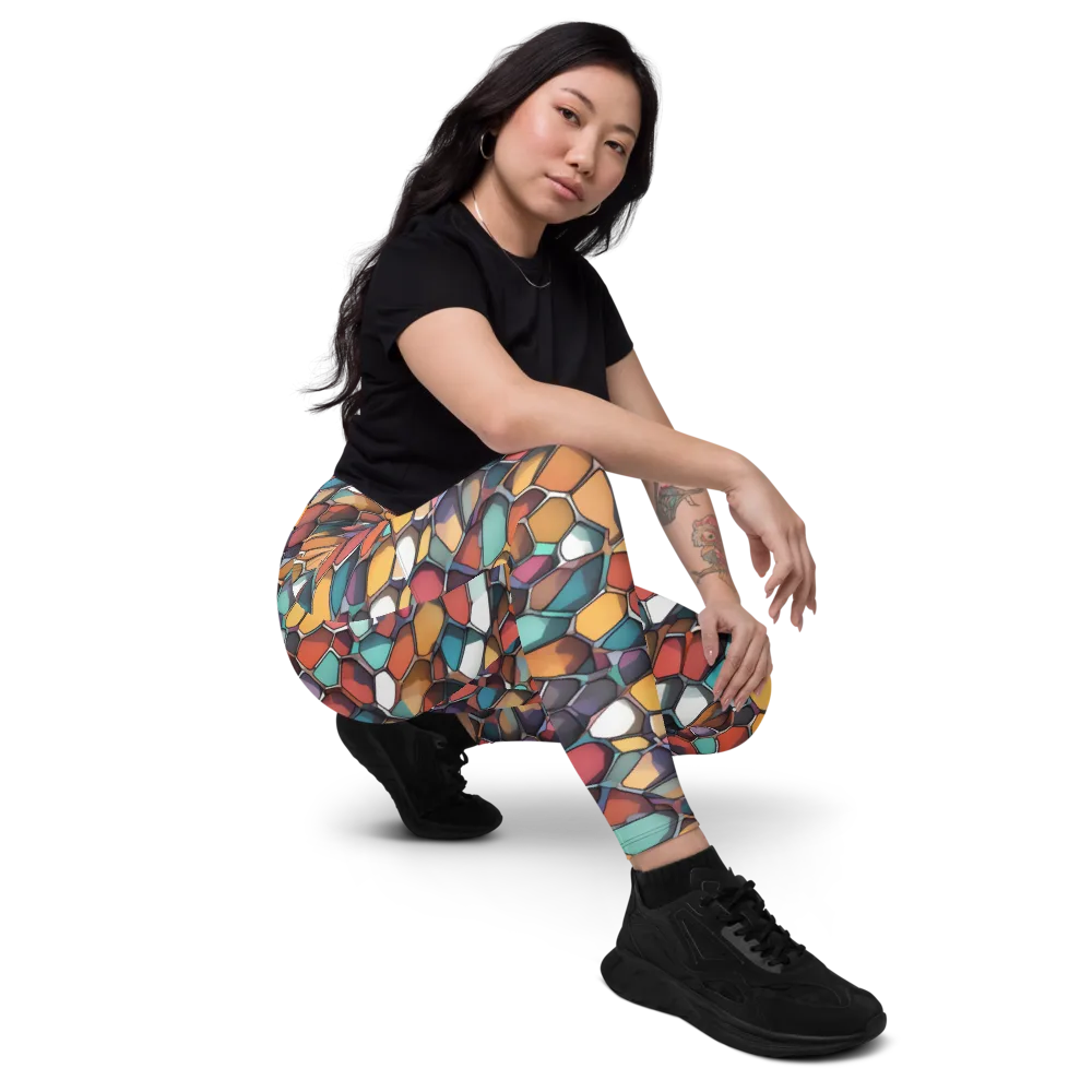 Prism Pebble on Leggings with Pockets — Right Front