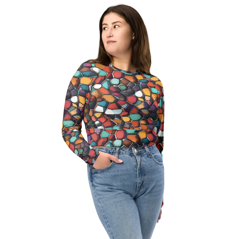 Prism Pebble on Long Sleeve Crop Top — Front