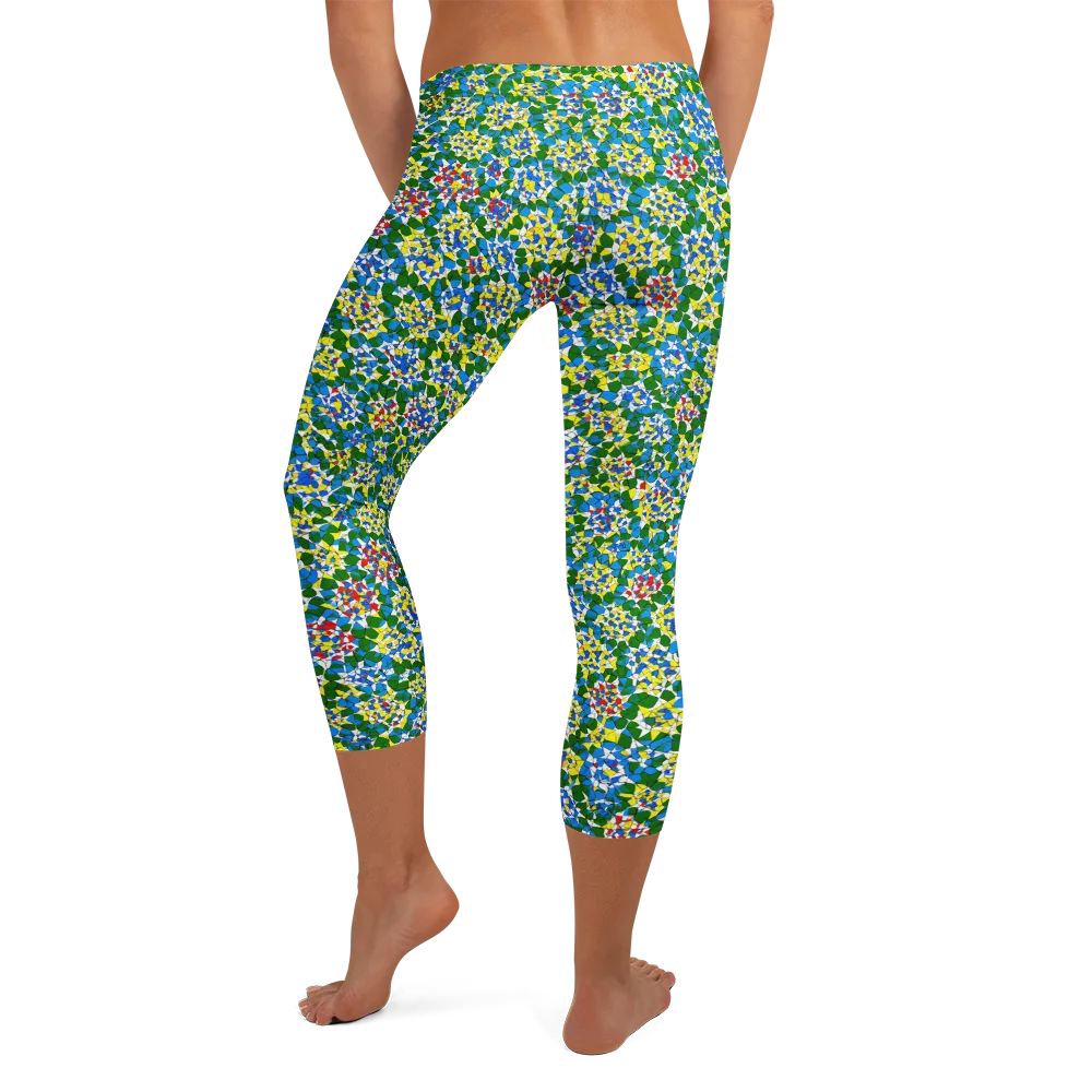 Chromatic Pebble Garden on Capri Leggings — Back