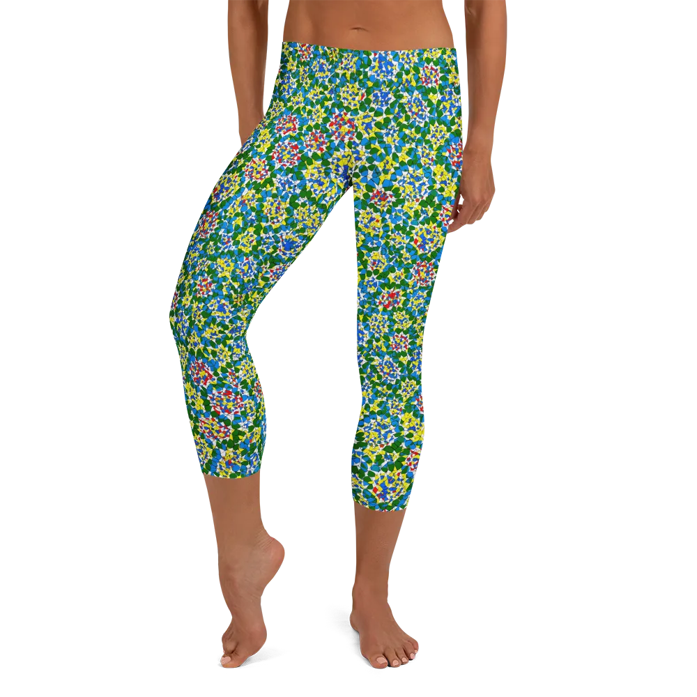Chromatic Pebble Garden on Capri Leggings — Front
