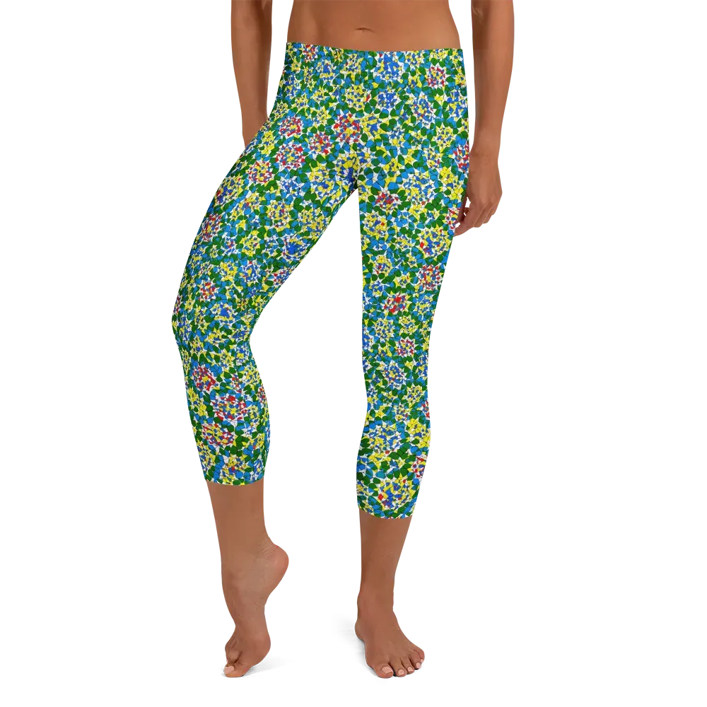 Chromatic Pebble Garden on Capri Leggings — Front