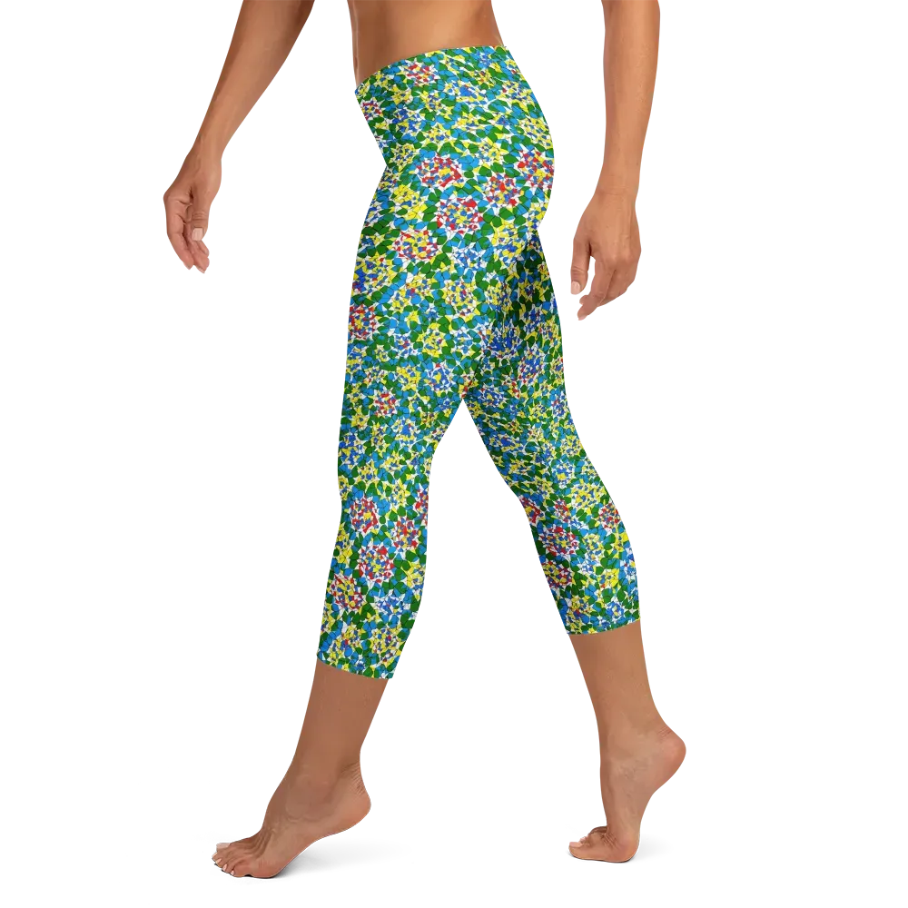 Chromatic Pebble Garden on Capri Leggings — Left