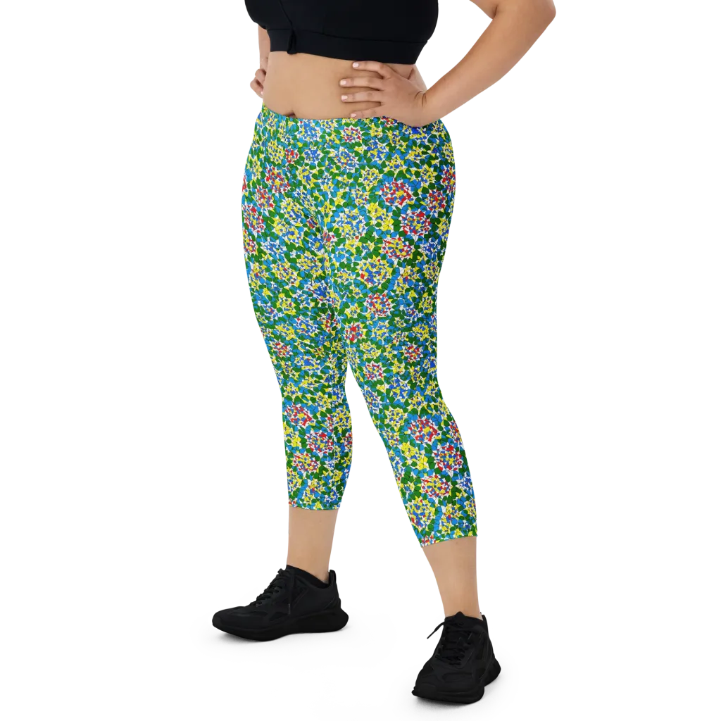 Chromatic Pebble Garden on Capri Leggings — Front