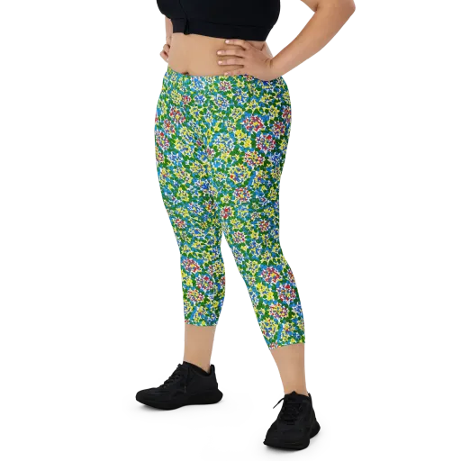 Chromatic Pebble Garden on a Capri Leggings