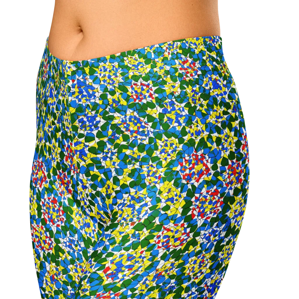 Chromatic Pebble Garden on Capri Leggings — Zoomed-in