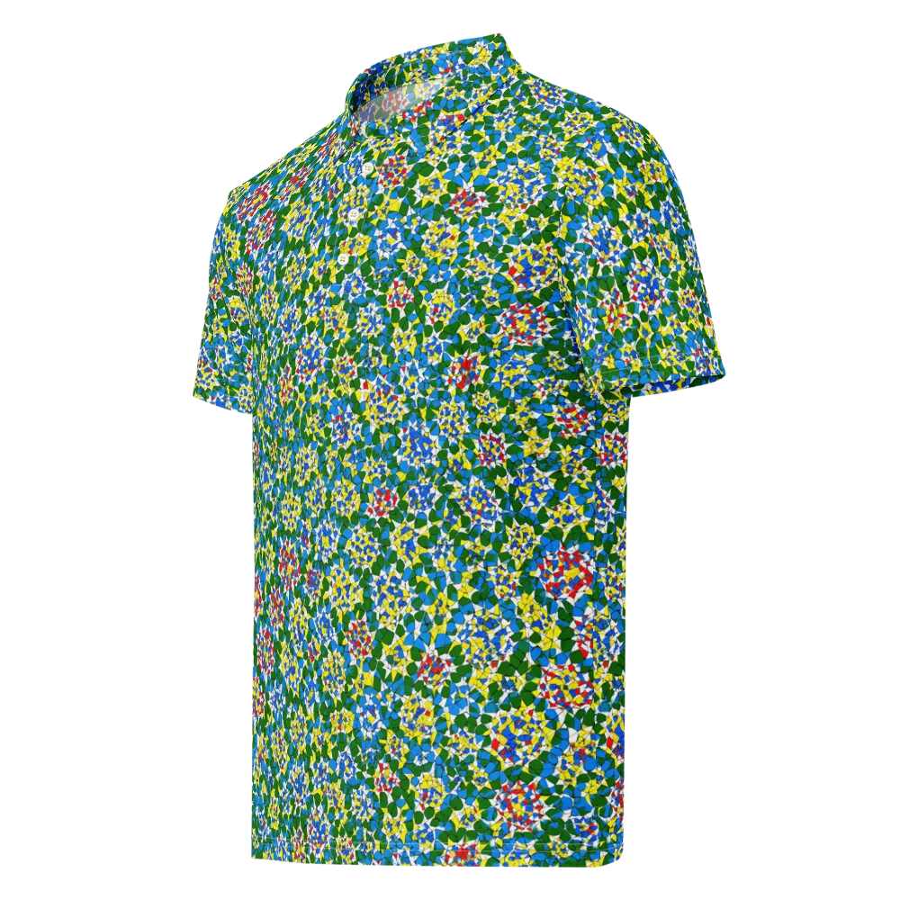 Chromatic Pebble Garden on Men's Slim Fit Polo Shirt — Left Front