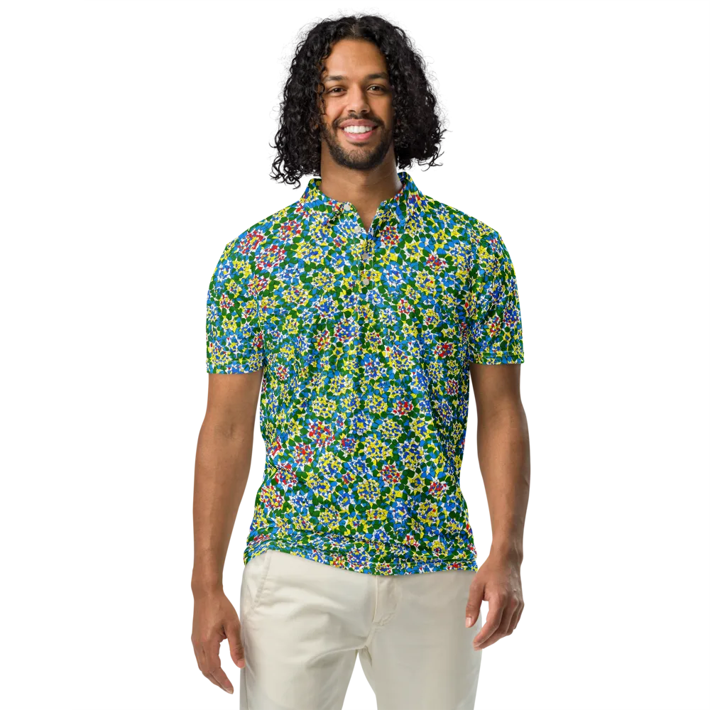 Chromatic Pebble Garden on Men's Slim Fit Polo Shirt — Front
