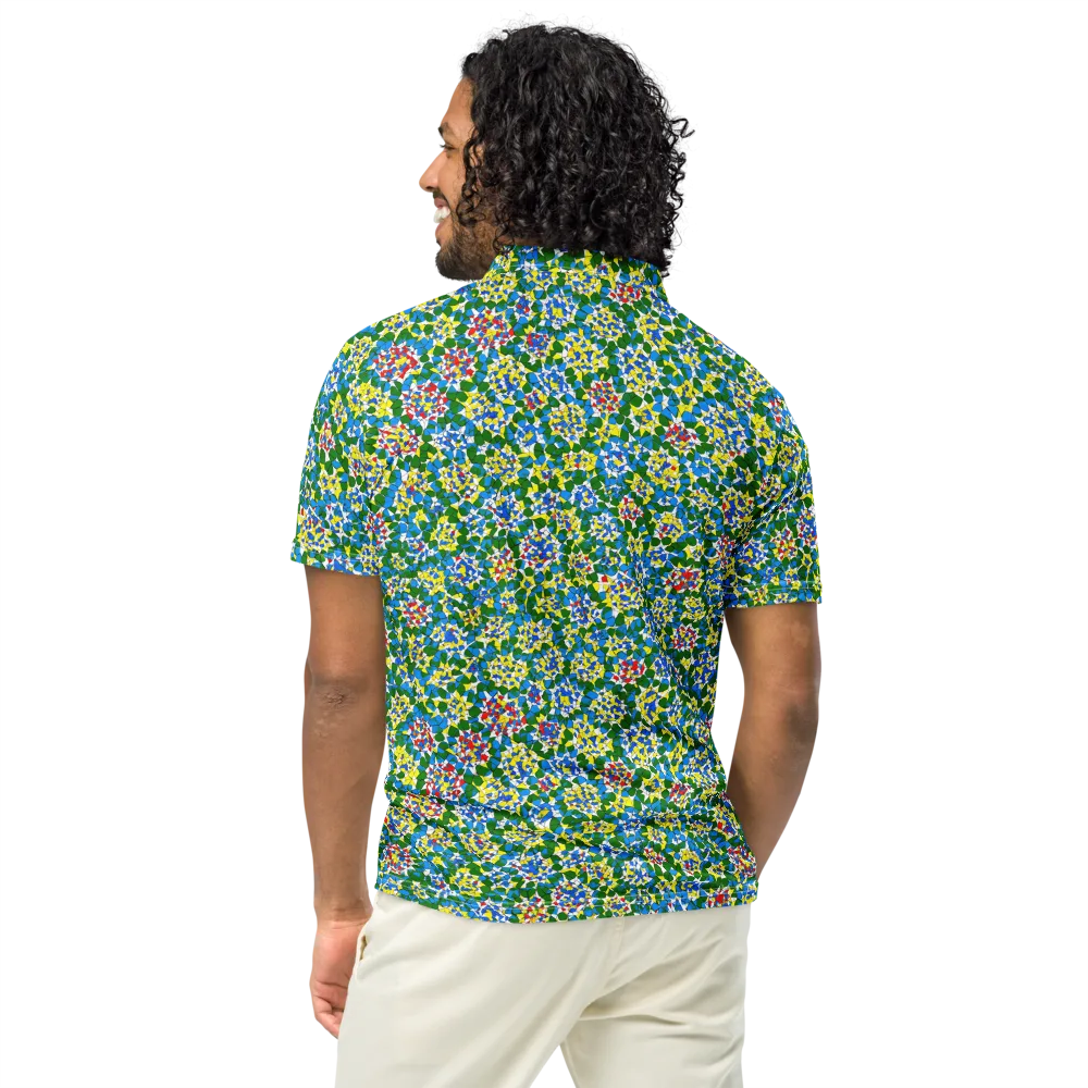 Chromatic Pebble Garden on Men's Slim Fit Polo Shirt — Back
