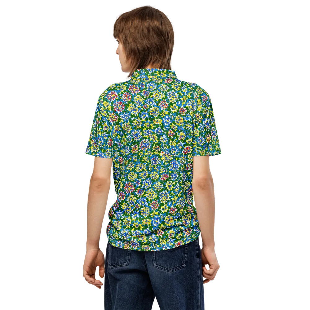 Chromatic Pebble Garden on Men's Slim Fit Polo Shirt — Back