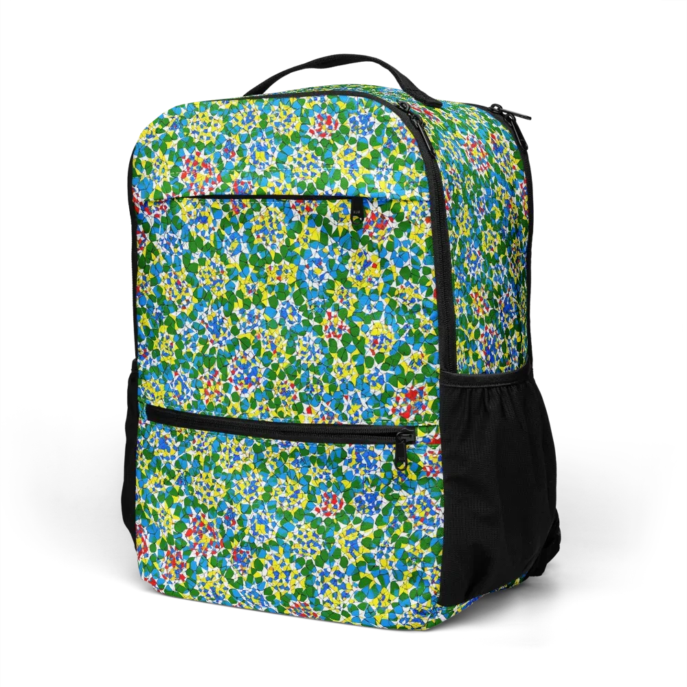 Chromatic Pebble Garden on Utility Backpack — Left Front