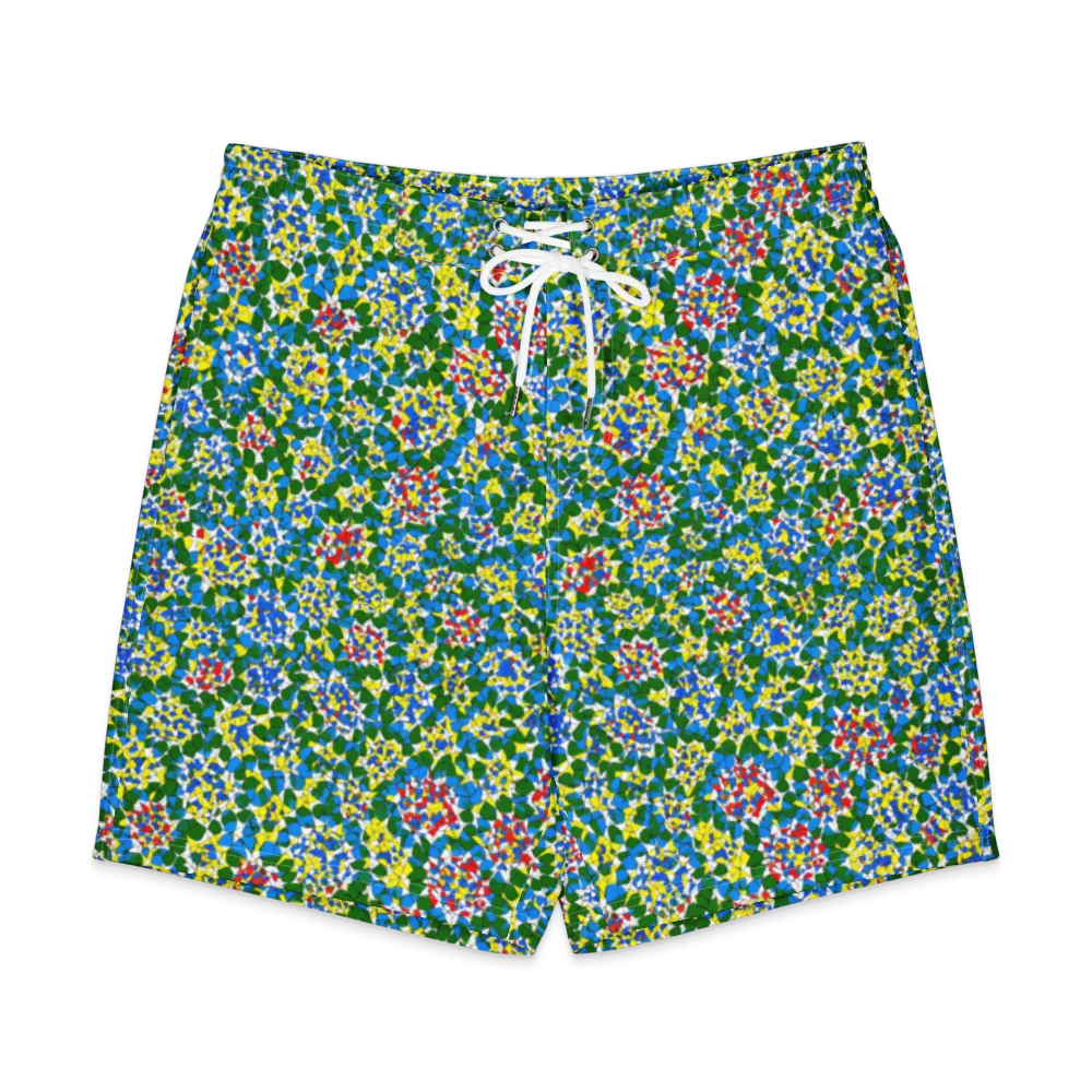 Chromatic Pebble Garden on Men's Board Shorts — Front