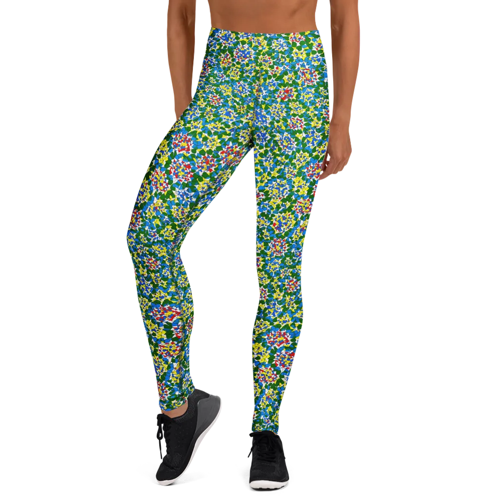 Chromatic Pebble Garden on Yoga Leggings — Front