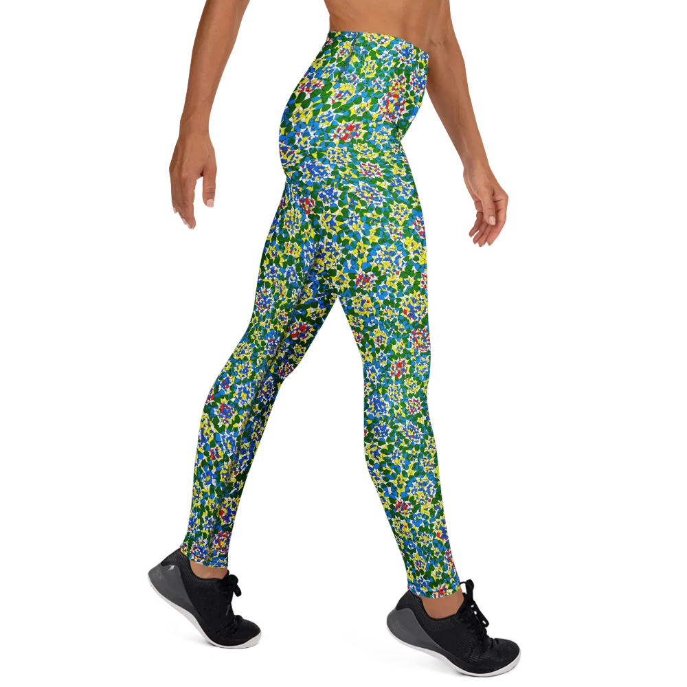 Chromatic Pebble Garden on Yoga Leggings — Right