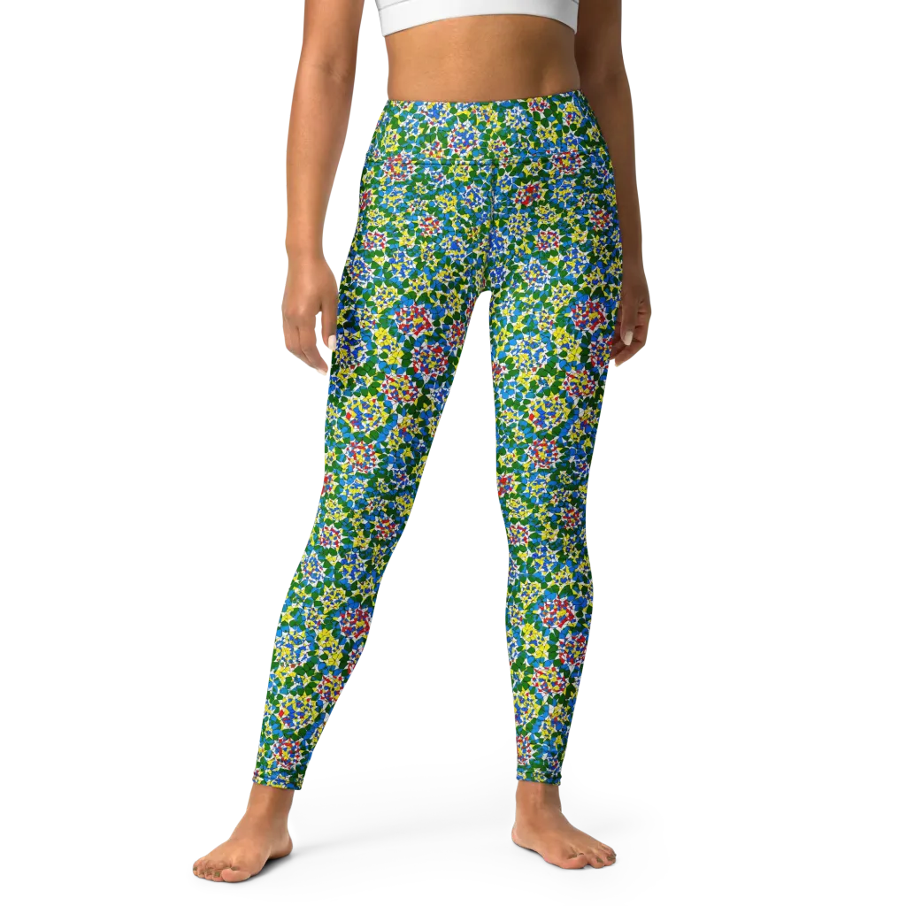 Chromatic Pebble Garden on Yoga Leggings — Front