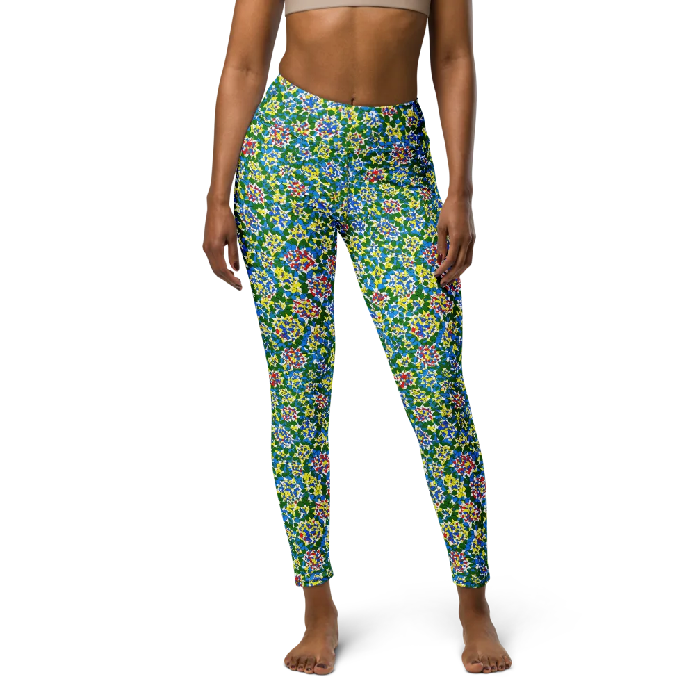 Chromatic Pebble Garden on Yoga Leggings — Front