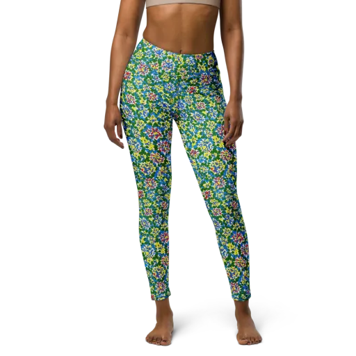 Chromatic Pebble Garden on a Yoga Leggings